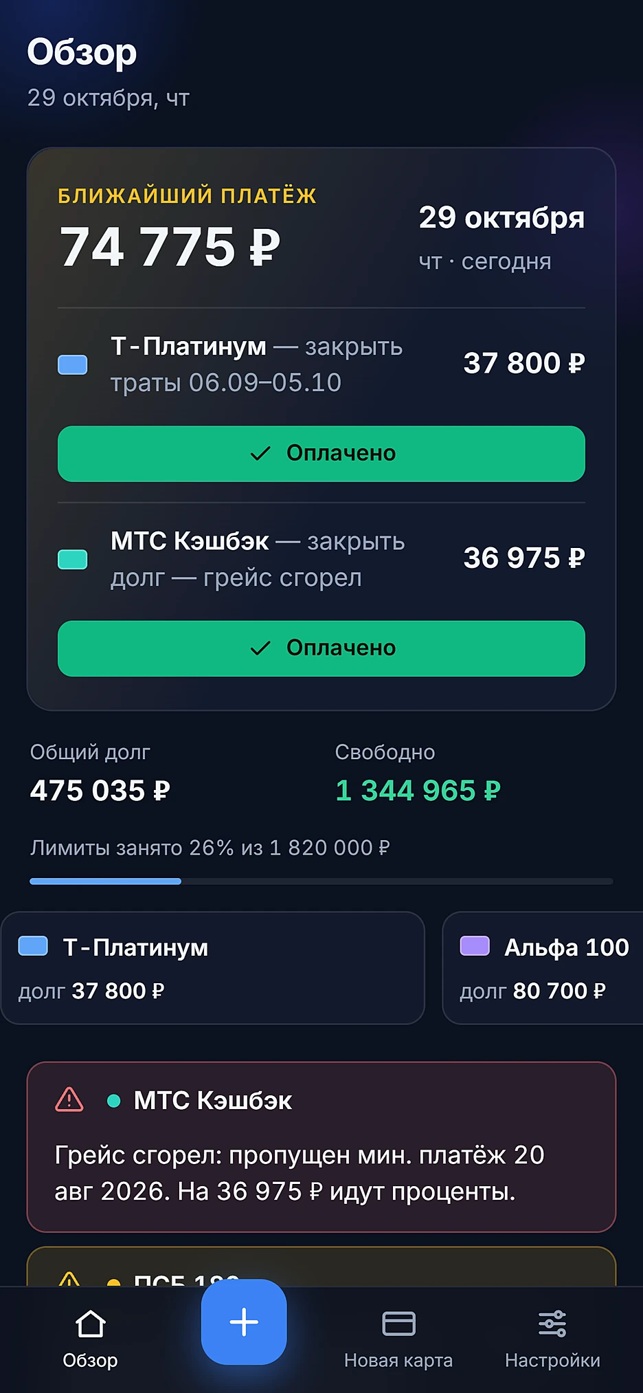 Credit Alerts на телефоне